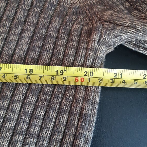 Calvin Klein Jeans SZ M 100% Cotton Taupe & Beige Ribbed 1/4 Zip Men's Sweater - Picture 10 of 16